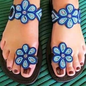 Women's Blue Flower Sandals